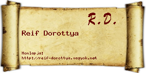 Reif Dorottya névjegykártya